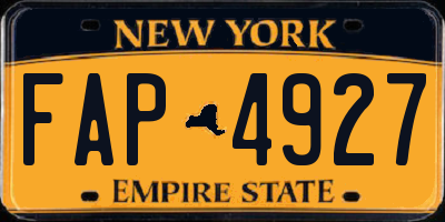 NY license plate FAP4927