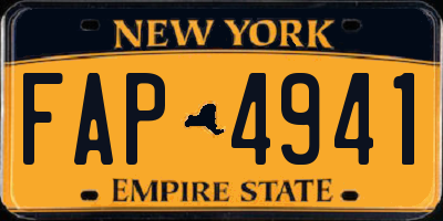 NY license plate FAP4941