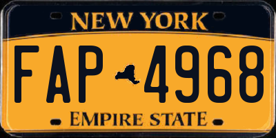 NY license plate FAP4968