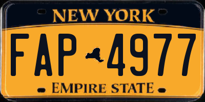 NY license plate FAP4977