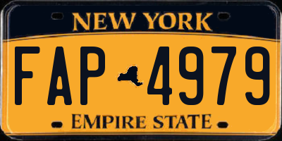 NY license plate FAP4979