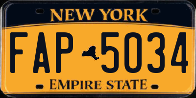 NY license plate FAP5034