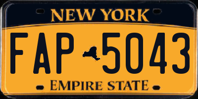 NY license plate FAP5043