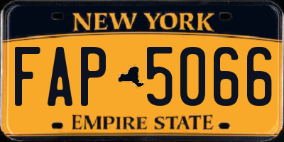 NY license plate FAP5066