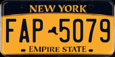 NY license plate FAP5079