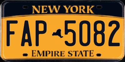 NY license plate FAP5082