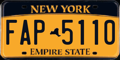 NY license plate FAP5110