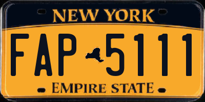NY license plate FAP5111