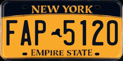 NY license plate FAP5120