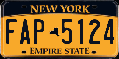 NY license plate FAP5124