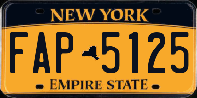 NY license plate FAP5125