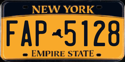 NY license plate FAP5128