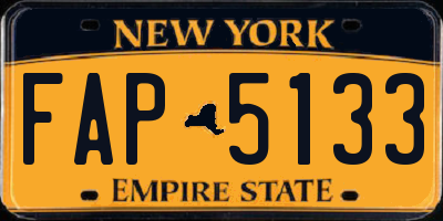 NY license plate FAP5133