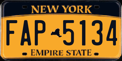 NY license plate FAP5134