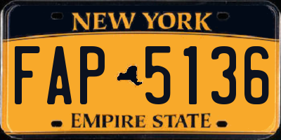 NY license plate FAP5136
