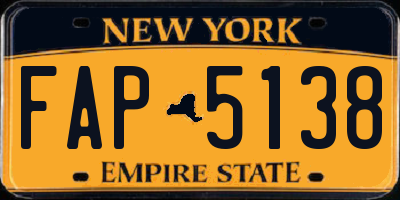 NY license plate FAP5138