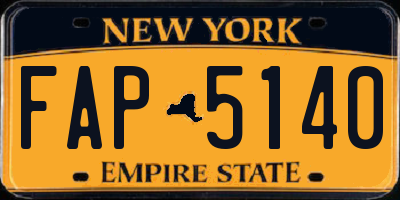 NY license plate FAP5140