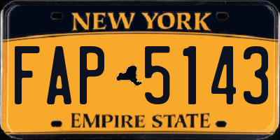 NY license plate FAP5143