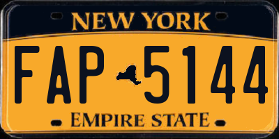 NY license plate FAP5144