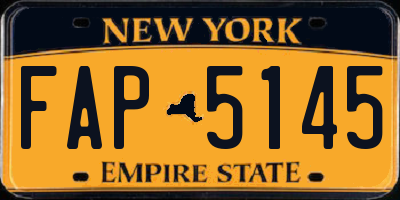 NY license plate FAP5145