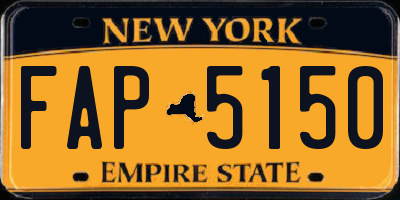 NY license plate FAP5150