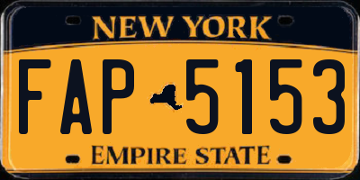 NY license plate FAP5153