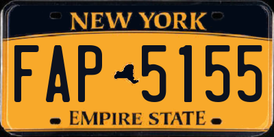 NY license plate FAP5155