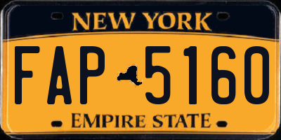 NY license plate FAP5160