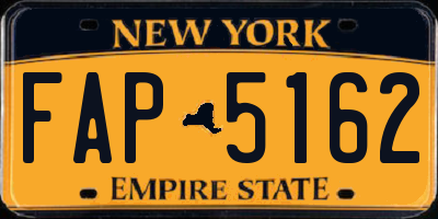 NY license plate FAP5162