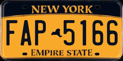 NY license plate FAP5166
