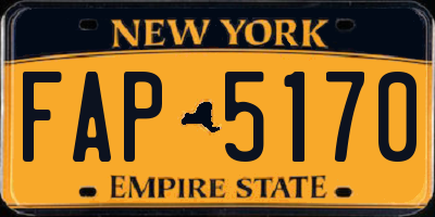 NY license plate FAP5170