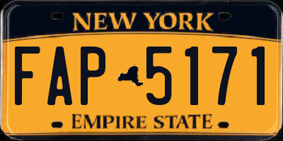 NY license plate FAP5171