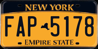 NY license plate FAP5178