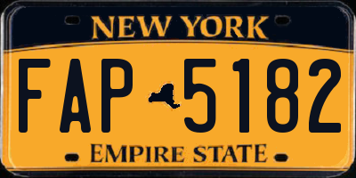 NY license plate FAP5182
