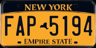NY license plate FAP5194