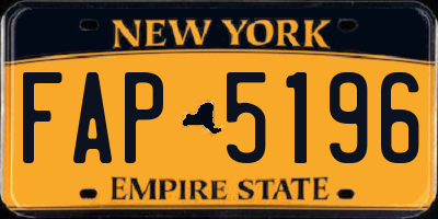 NY license plate FAP5196