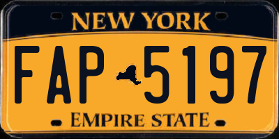NY license plate FAP5197