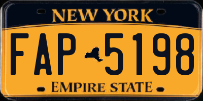 NY license plate FAP5198