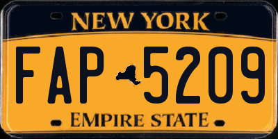 NY license plate FAP5209