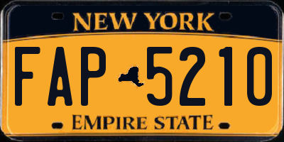 NY license plate FAP5210