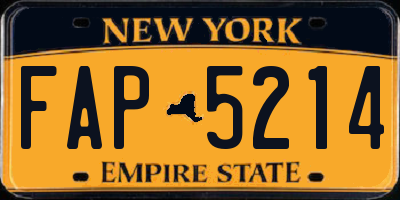 NY license plate FAP5214