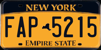 NY license plate FAP5215