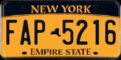 NY license plate FAP5216