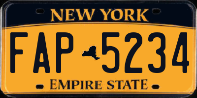 NY license plate FAP5234