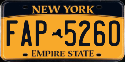 NY license plate FAP5260