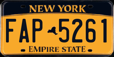 NY license plate FAP5261