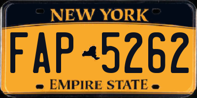 NY license plate FAP5262