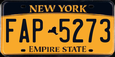 NY license plate FAP5273