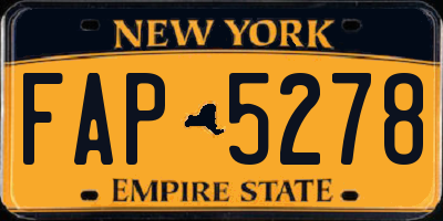 NY license plate FAP5278