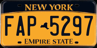 NY license plate FAP5297